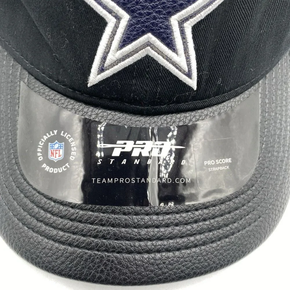 Dallas Cowboys Pro Standard Hat Men OSFA Black Leather Logo NFL Football NWT